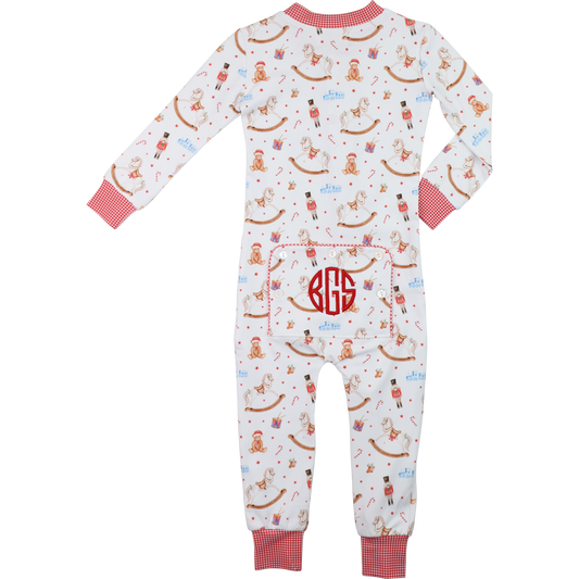 Nutcracker And Rocking Horse Knit Zipper Pajamas