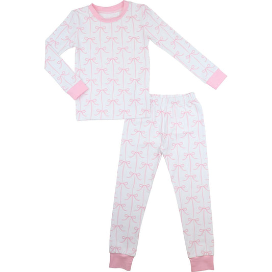 Pink Bow Knit Pajamas