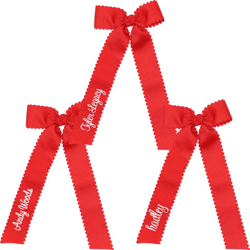 Red Monogrammed Streamer Bow