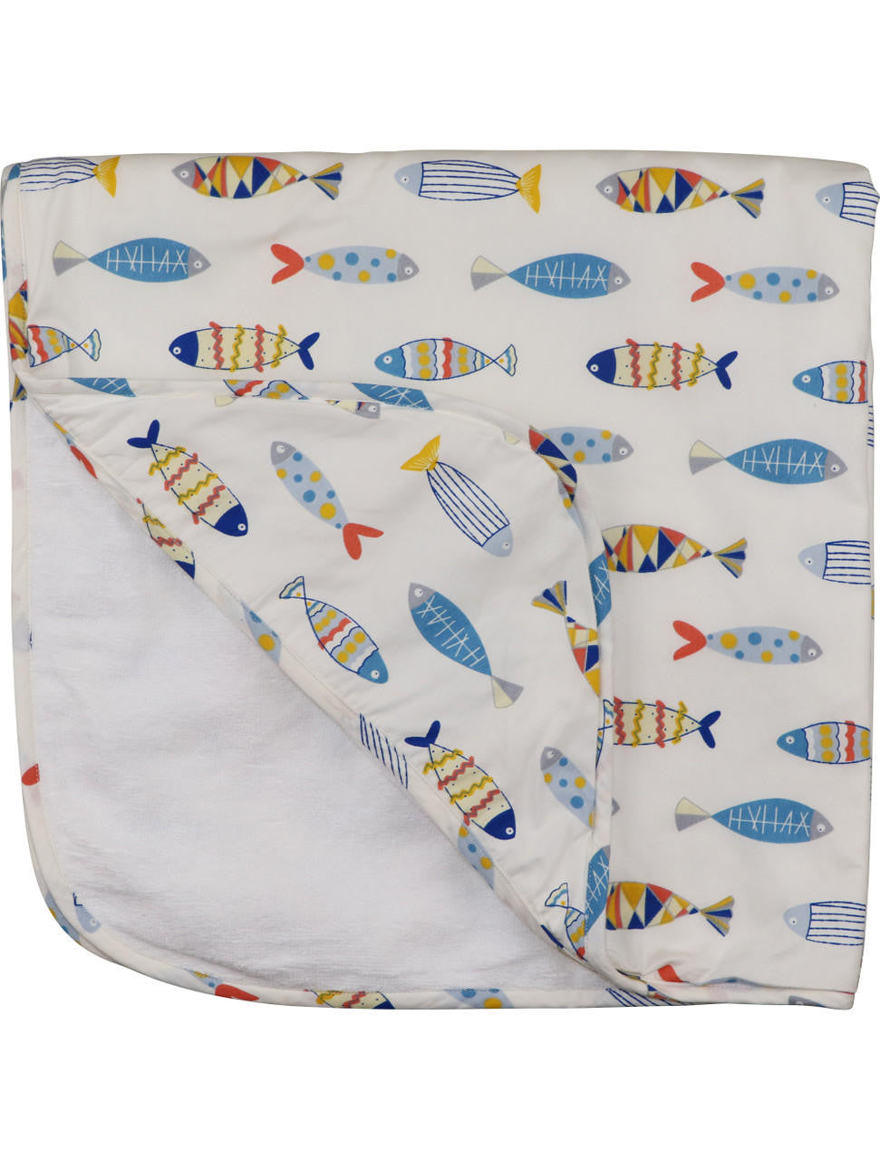 Multicolor Fish Hooded Towel Smocked Threads