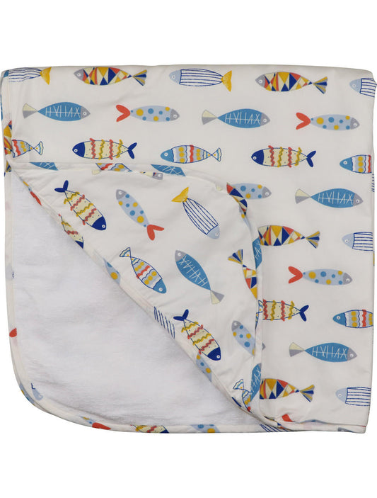 Multicolor Fish Hooded Towel Smocked Threads