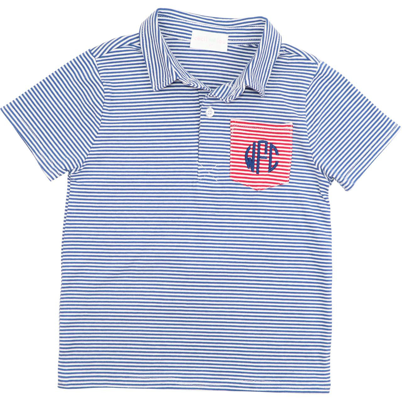 Navy And Red Knit Polo