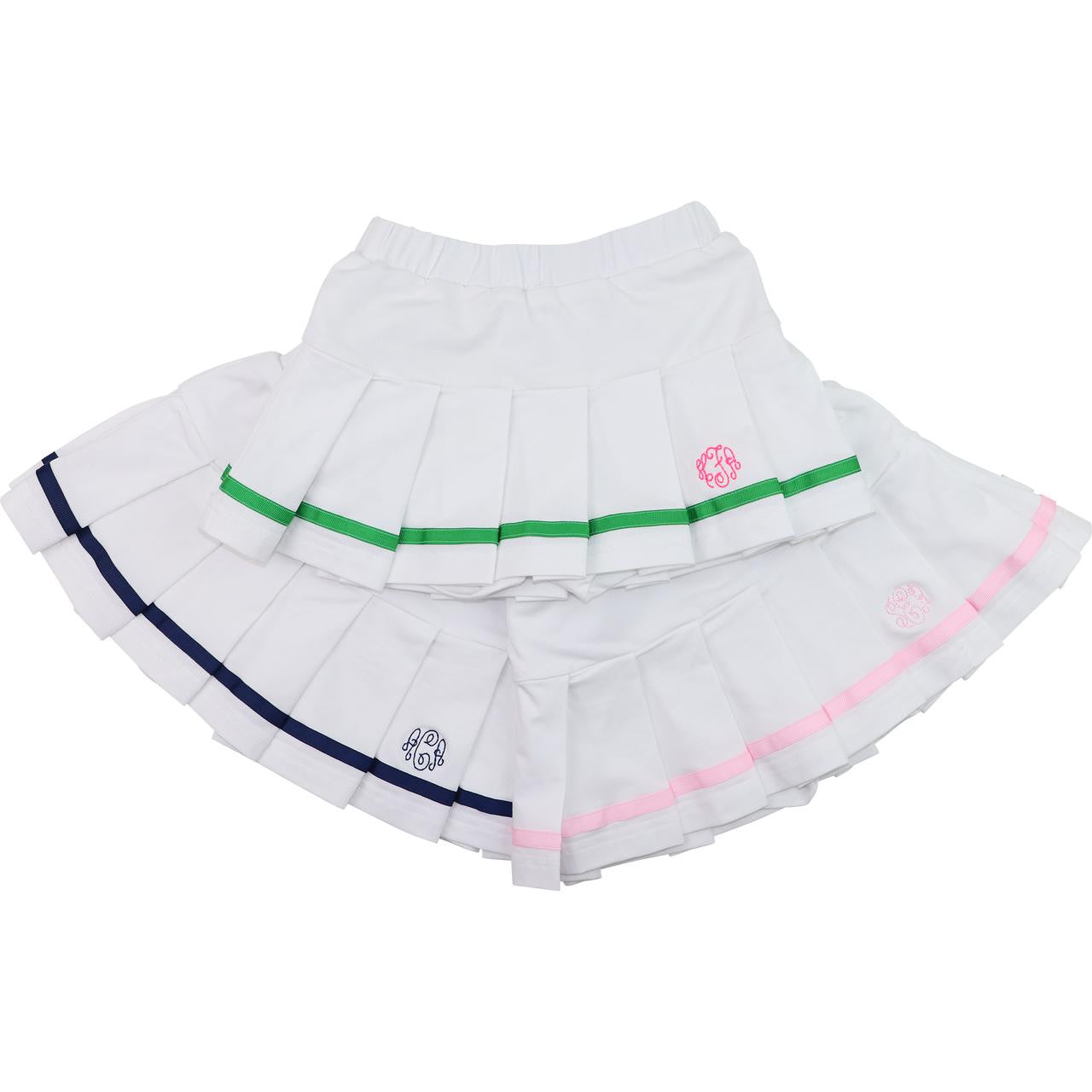Navy And White Knit Tennis Skirt  Monogram