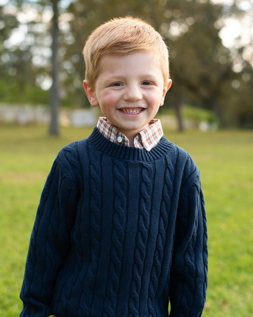 Navy Cable Knit Sweater  Cecil and Lou