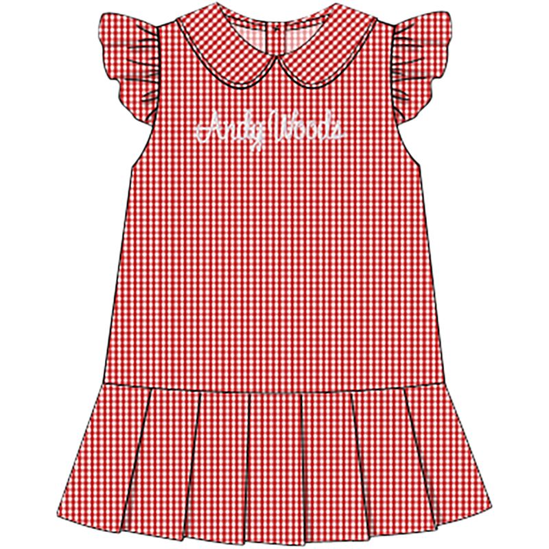 Red Gingham Knit Tennis Dress