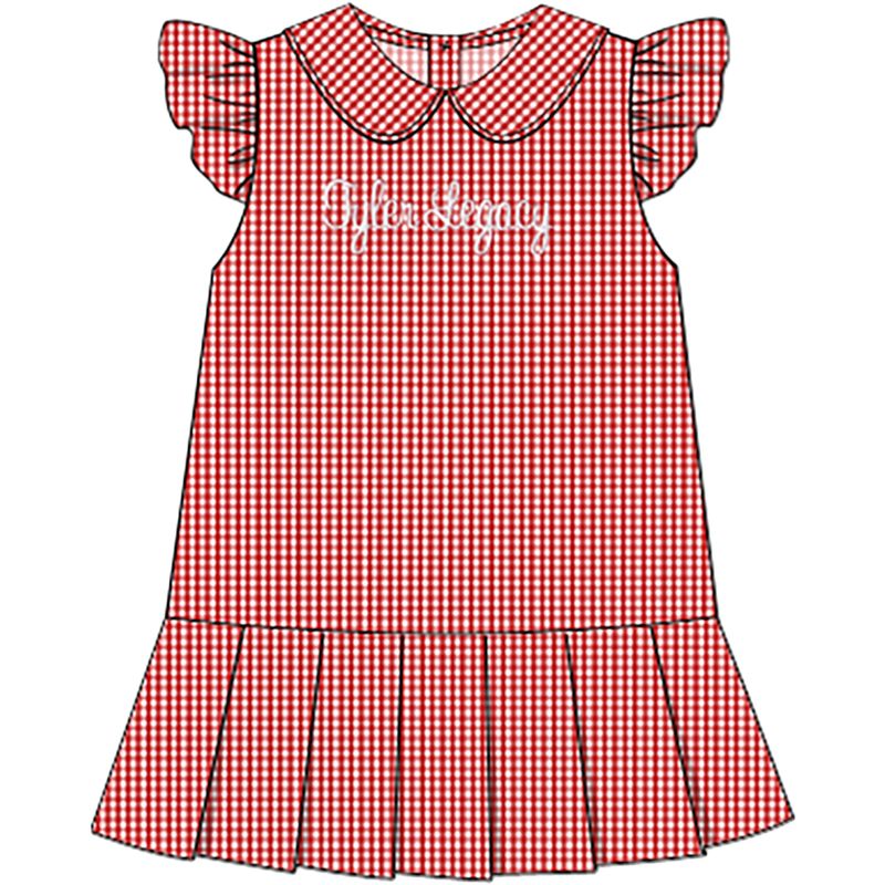 Red Gingham Knit Tennis Dress