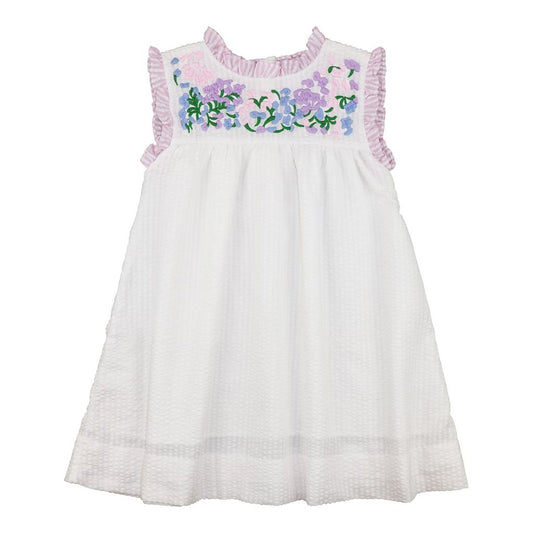 White Seersucker Fiesta Dress
