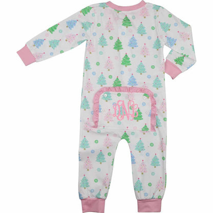 Pastel Knit Christmas Tree Zipper Pajamas - Shipping Mid October  Monogram