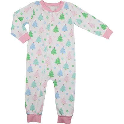 Pastel Knit Christmas Tree Zipper Pajamas - Shipping Mid October  Monogram