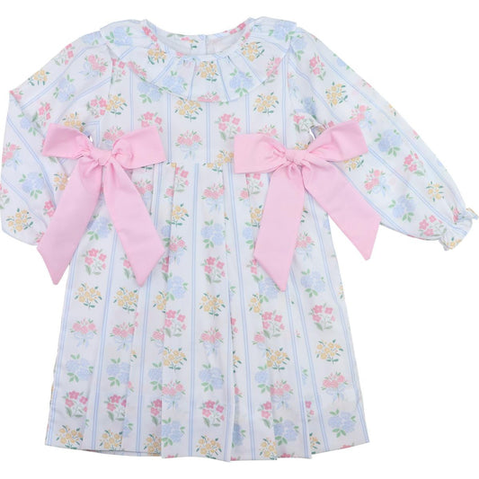 Pink And Blue Floral Bouquet Dress  Smocked Threads