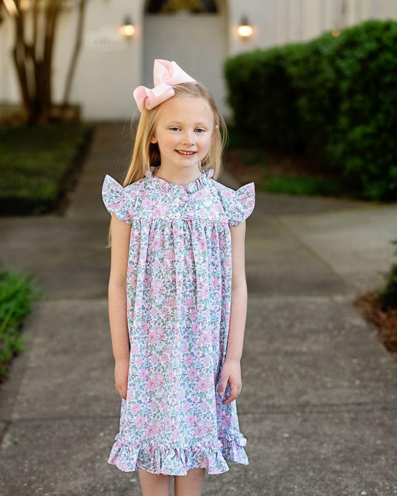 Pink And Blue Liberty Floral Nightgown  Cecil and Lou