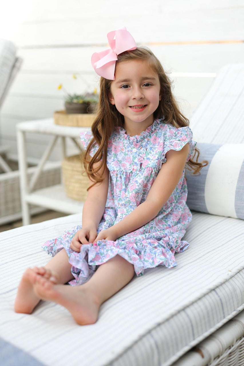 Pink And Blue Liberty Floral Nightgown  Smocked Threads