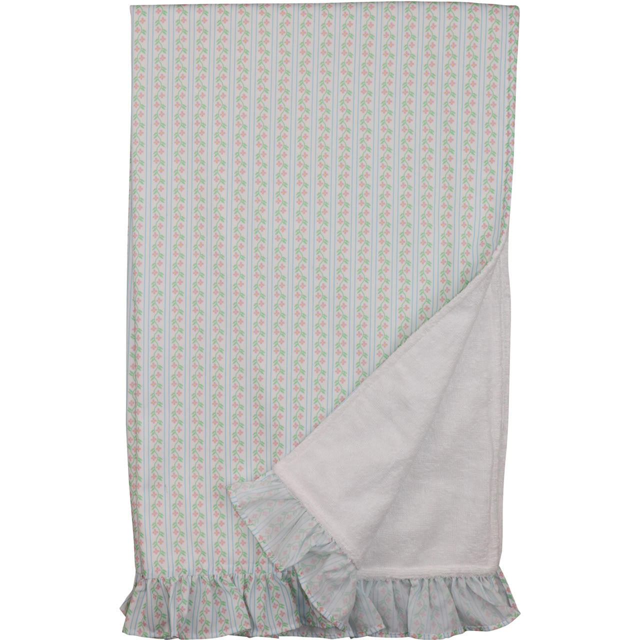 Pink And Green Vintage Floral Beach Towel Smocked Threads