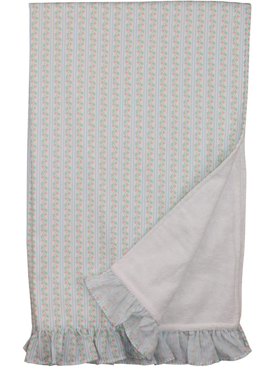 Pink And Green Vintage Floral Beach Towel Smocked Threads