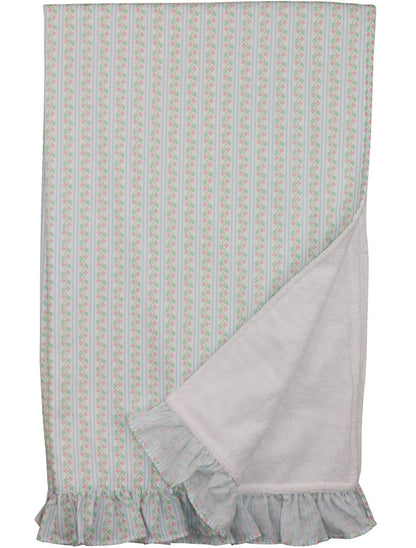 Pink And Green Vintage Floral Beach Towel Smocked Threads