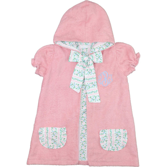 Pink Vintage Floral Terry Coverup - Shipping Mid April  Monogram
