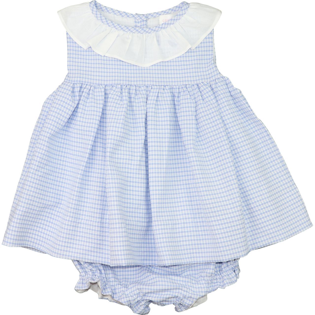 Blue Gingham Seersucker Diaper Set