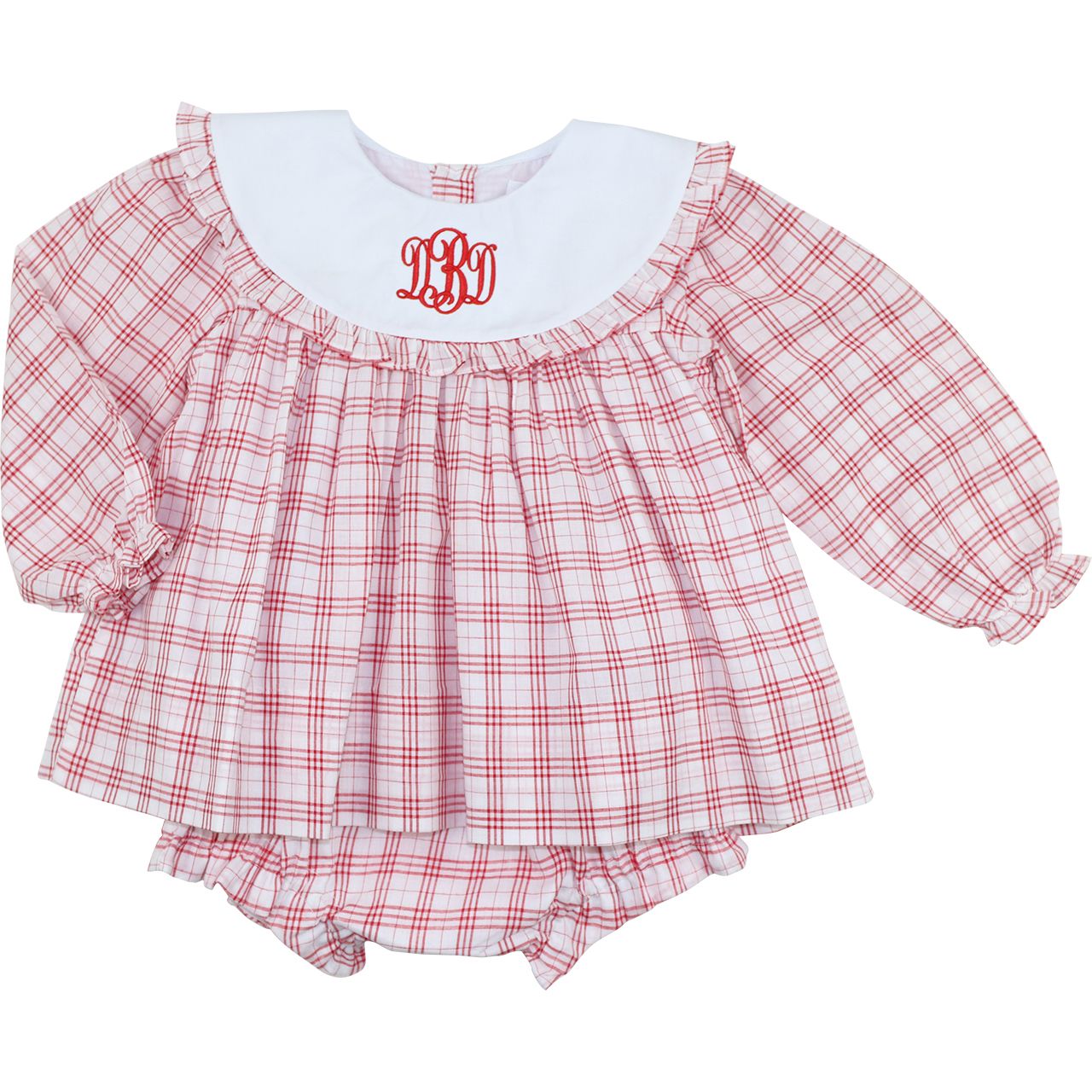 Red Plaid Diaper Set
