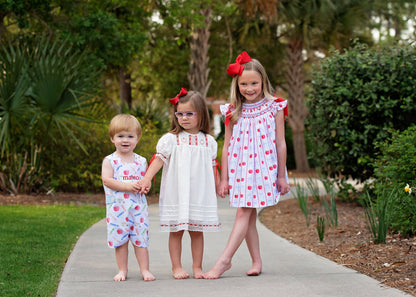 White And Red Apple Heirloom Dress