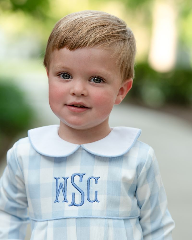Blue Buffalo Corduroy Check Long Romper