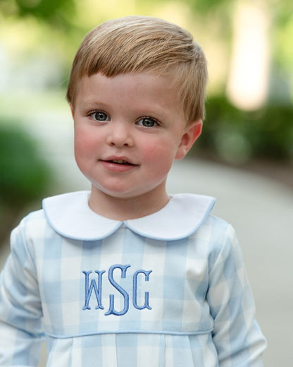 Blue Buffalo Corduroy Check Long Romper