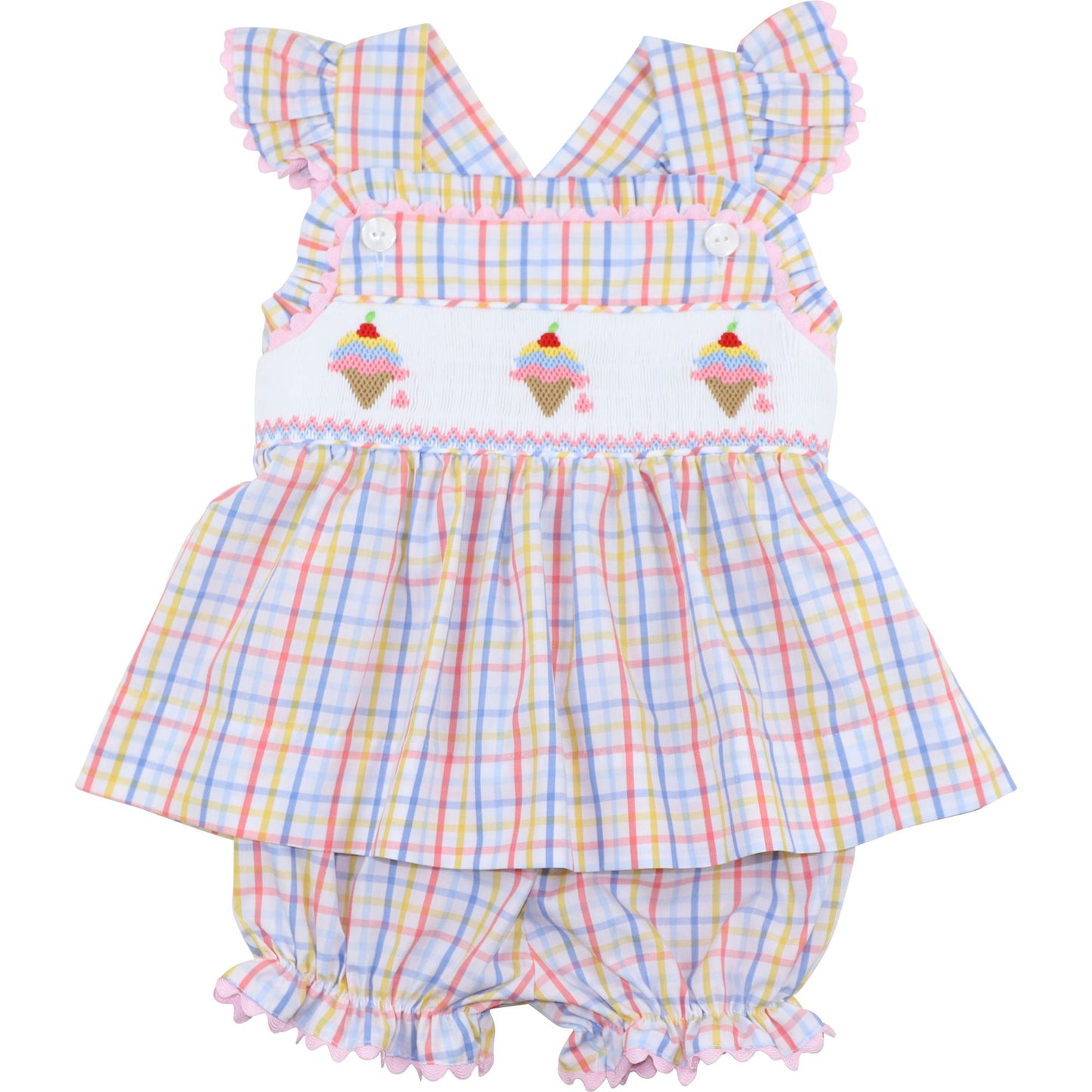 Smocked Ice Cream Diaper Set