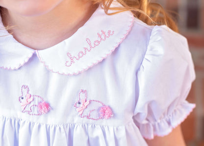 Shadow Embroidered Bunny Diaper Set