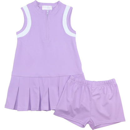 Lavender Lycra Tennis Dress (Shorts Included)