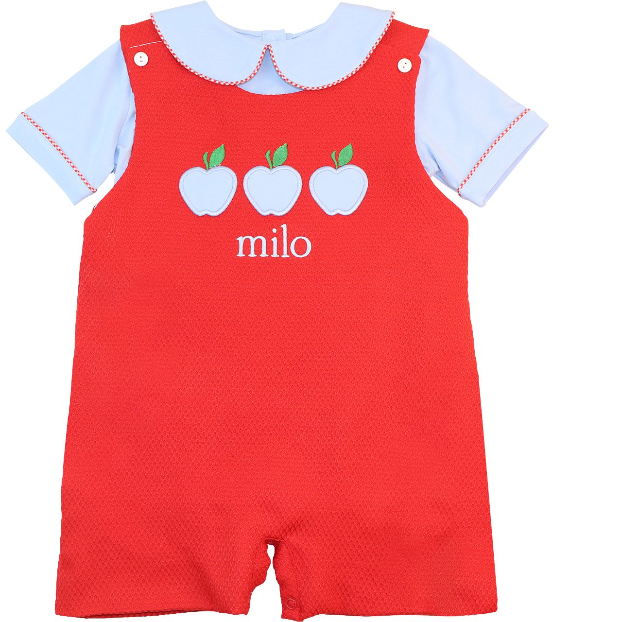 Red Honeycomb Applique Apple Jon Jon Set