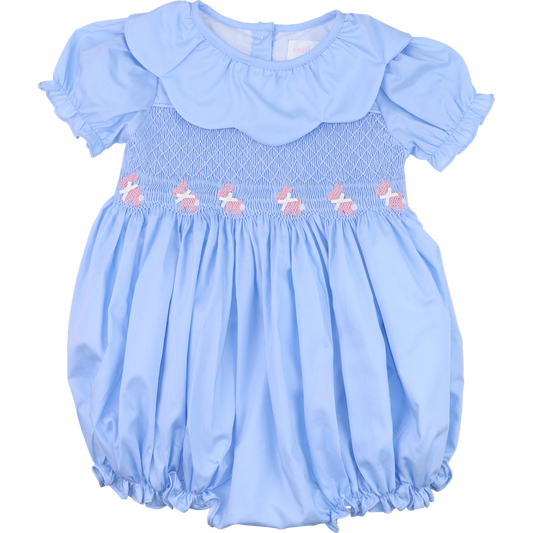 Blue Smocked Bunnies Bubble