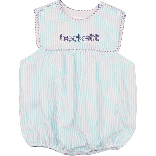 Mint And Navy Seersucker Bubble
