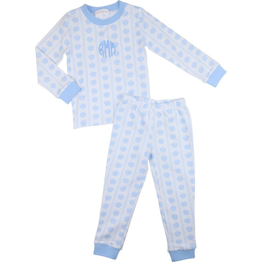 Blue Knit Apple Pajamas
