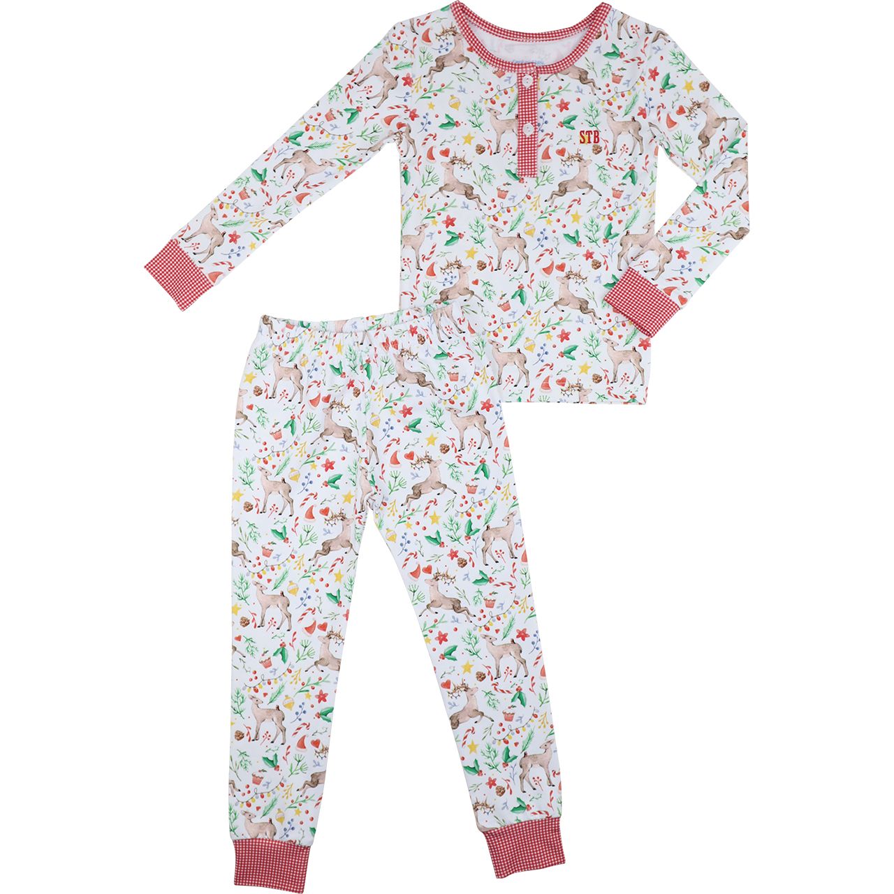 Holiday Reindeer Print Knit Pajamas