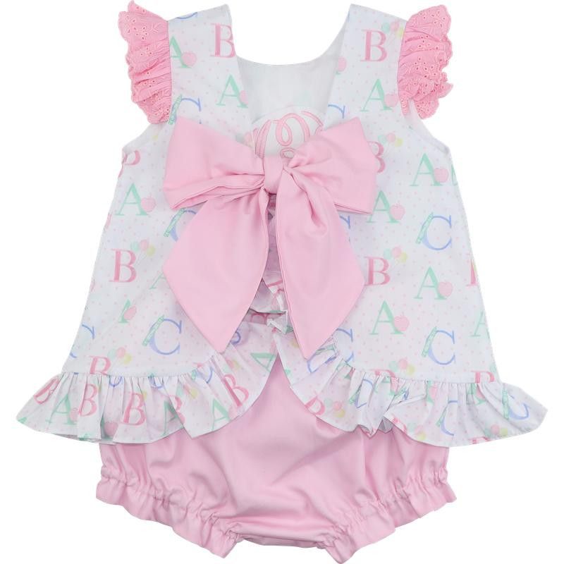 Pink Dot Alphabet Diaper Set