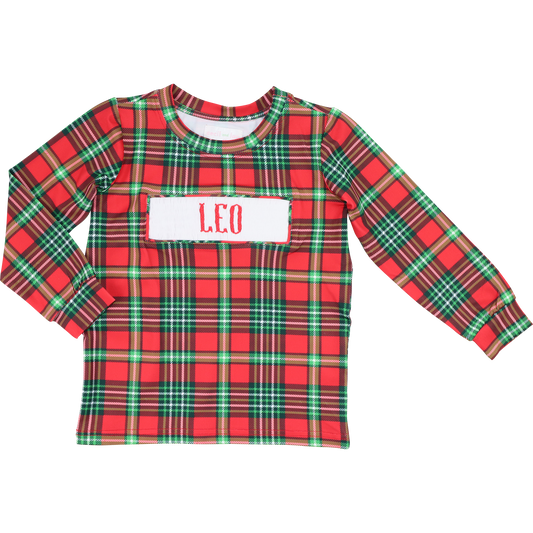Red And Green Plaid Custom Smocked Shirt