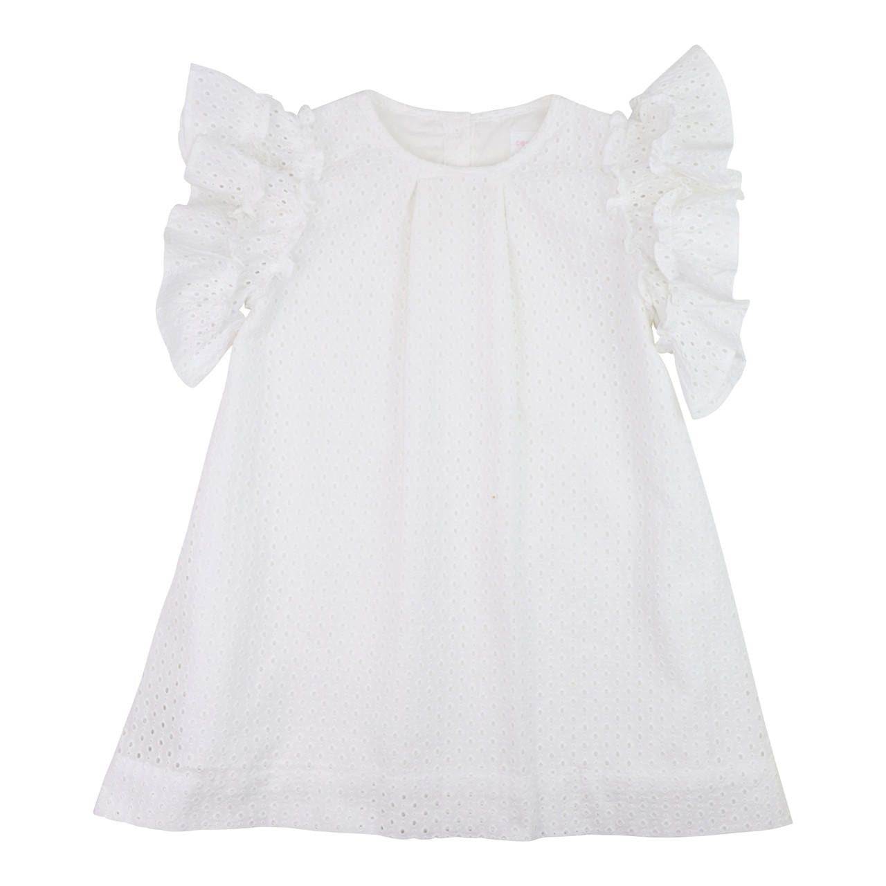 White Eyelet A-Line Dress
