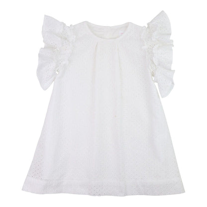 White Eyelet A-Line Dress