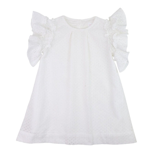 White Eyelet A-Line Dress