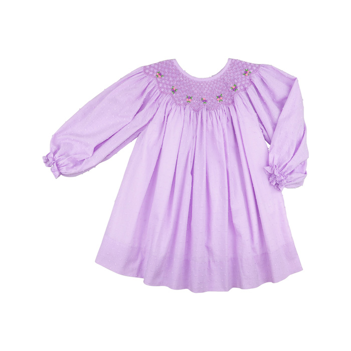 Lavender Swiss Dot Smocked Dress